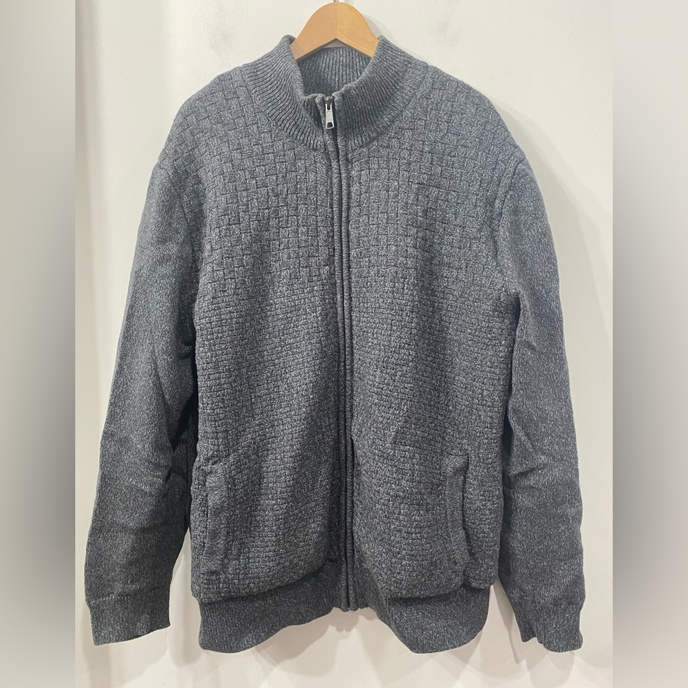 Emanuel Ungaro Cardigan sweater Jacket Sherpa Heathered Grey in size XL